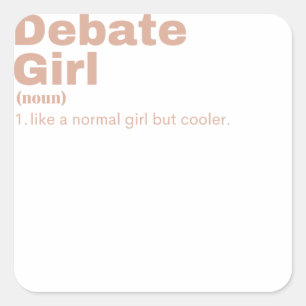 Pegatina Cuadrada Chica del debate - Debate