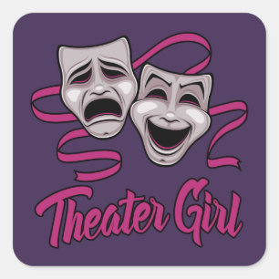 Pegatina Cuadrada Chica del Teatro de Comedia y Tragedia