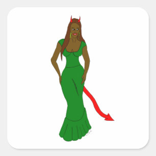 Pegatina Cuadrada chica diablo