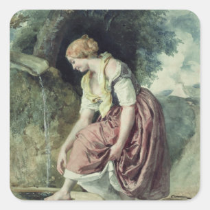 Pegatina Cuadrada Chica en un conducto