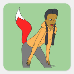 Pegatina Cuadrada chica foxy