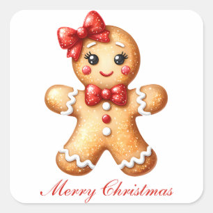 Pegatina Cuadrada Chica Gingerbread