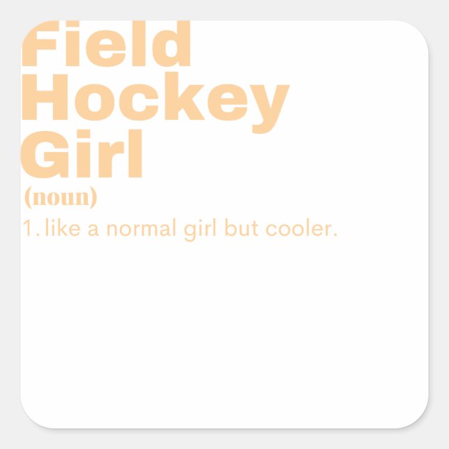 Pegatina Cuadrada Chica - Hockey sobre hierba (Anverso)