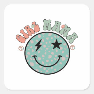 Pegatina Cuadrada Chica Mama