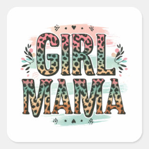 Pegatina Cuadrada Chica Mama