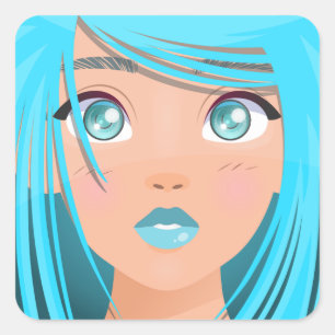 PEGATINA CUADRADA CHICA PERSONALIZADO ANIME