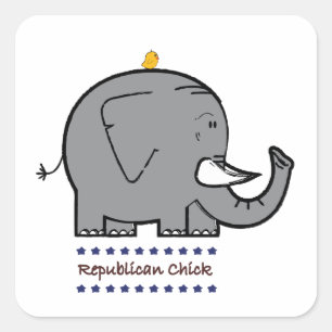 Pegatina Cuadrada chica republicana