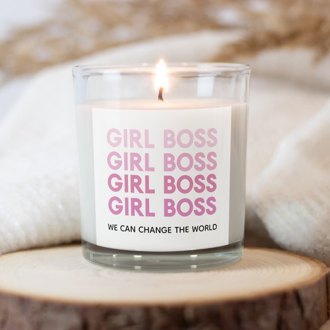 Pegatina Cuadrada Chica rosa moderno Jefe mejor regalo para Girly (Subido por el creador)