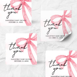 Pegatina Cuadrada Chica Rosa Pequeño Boo Halloween Baby Shower