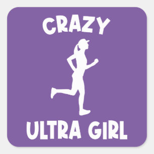 Pegatina Cuadrada Chica Ultra-Running Loco