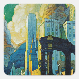 Pegatina Cuadrada Chicago