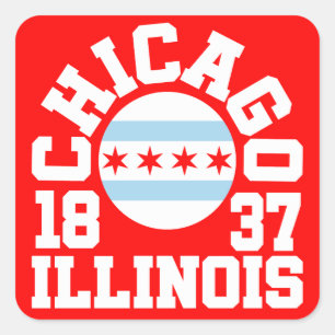 Pegatina Cuadrada Chicago, Illinois