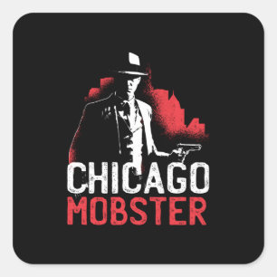Pegatina Cuadrada Chicago Mobster