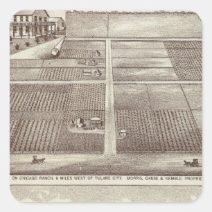 Pegatina Cuadrada Chicago, ranchos de Kay