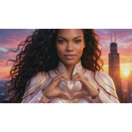 PEGATINA CUADRADA CHICAGO - SUPERHERO