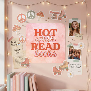 Pegatina Cuadrada Chicas Calientes Leen Libros