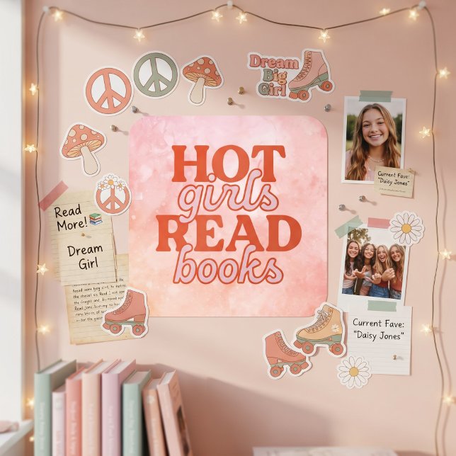 Pegatina Cuadrada Chicas Calientes Leen Libros (Subido por el creador)