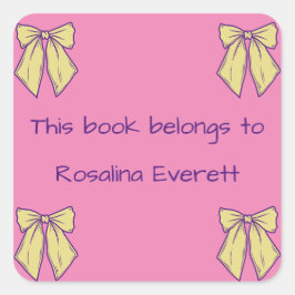 Pegatina Cuadrada Chicas de arcos amarillos y rosados califican a lo