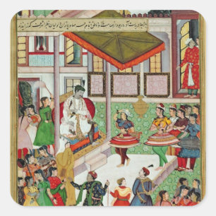 Pegatina Cuadrada Chicas de baile tomados el palacio de Baz Bahadur