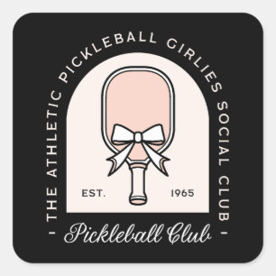 Pegatina Cuadrada Chicas de baloncesto en el club de estética a jueg