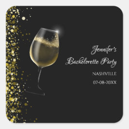 Pegatina Cuadrada Chicas fin de semana oro Mocktail bachillerato