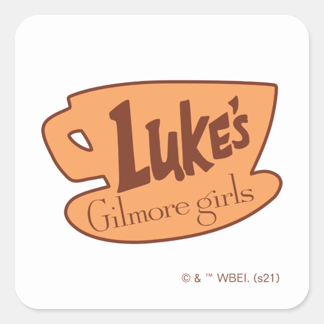 Pegatina Cuadrada Chicas Gilmore | Logo de Luke's Diner (Anverso)