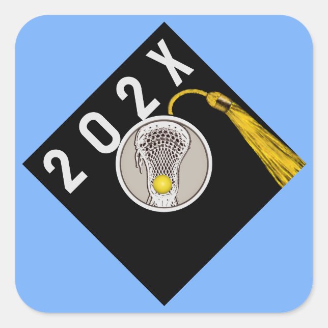 Pegatina Cuadrada Chicas Lacrosse Senior Night (Anverso)