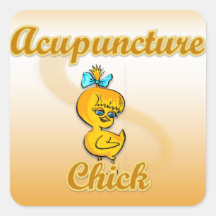 Pegatina Cuadrada Chick de acupuntura