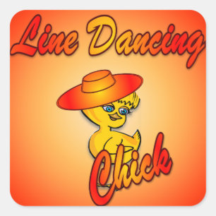 Pegatina Cuadrada Chick de baile en línea #5