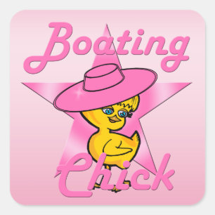 Pegatina Cuadrada Chick de barco #8