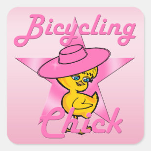 Pegatina Cuadrada Chick de bicicleta #8