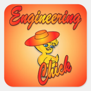 Pegatina Cuadrada Chick de ingeniería nº 5