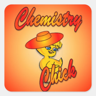 Pegatina Cuadrada Chick de Química #5