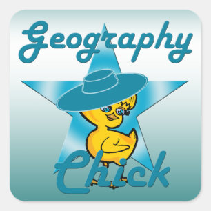 Pegatina Cuadrada Chick geográfico #7