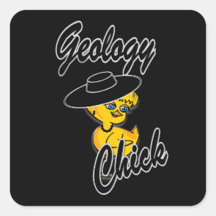 Pegatina Cuadrada Chick geológico n.º 4