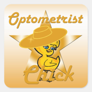 Pegatina Cuadrada Chick optometrista #10