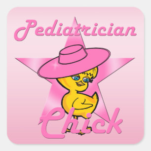 Pegatina Cuadrada Chick pediatra #8