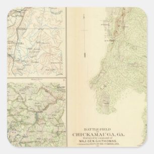 Pegatina Cuadrada Chickamauga, GA