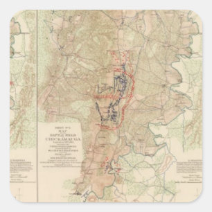Pegatina Cuadrada Chickamauga, Valle de Turkeytown