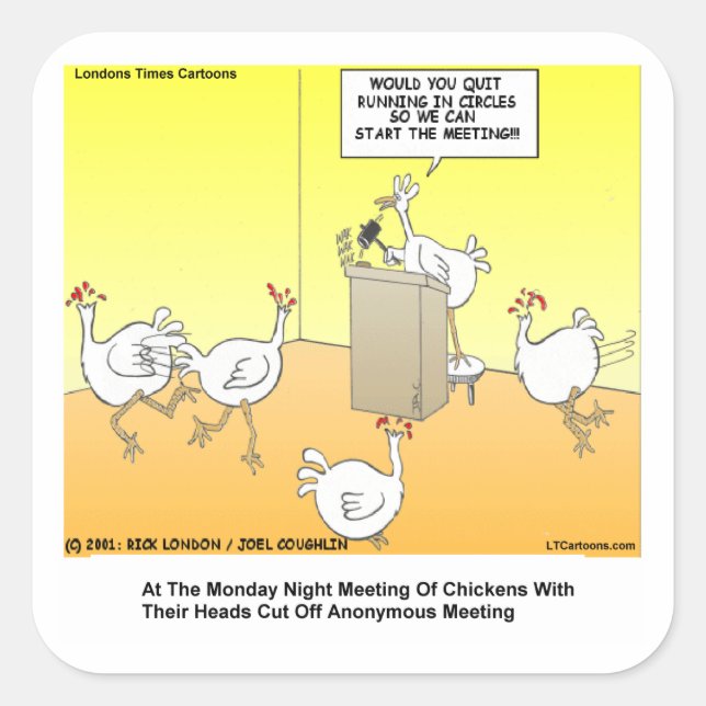 Pegatina Cuadrada Chickenhead Personalizados anónimos regalos y tees (Anverso)