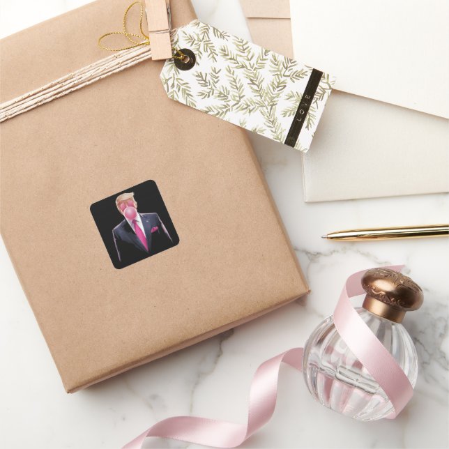 Pegatina Cuadrada Chicle de Burbujas Trump (Regalar)