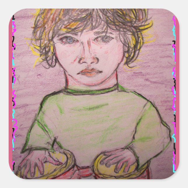 Pegatina Cuadrada chico bongo (Anverso)