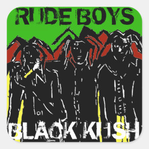 PEGATINA CUADRADA CHICOS MALOS KUSH NEGRO