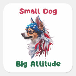 Pegatina Cuadrada Chihuahua