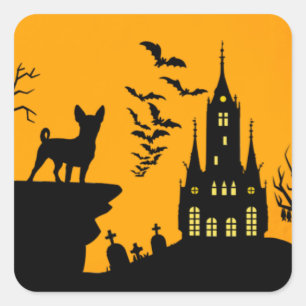 Pegatina Cuadrada Chihuahua