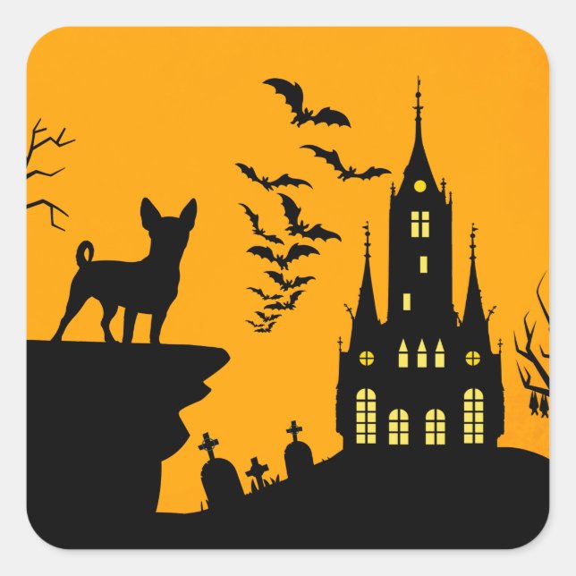 Pegatina Cuadrada Chihuahua (Anverso)