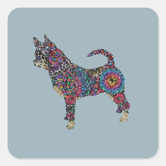 Pegatina Cuadrada Chihuahua sticker (Anverso)