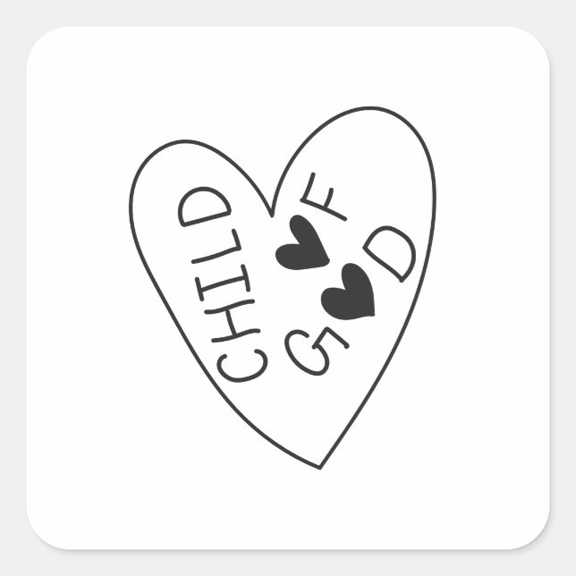 Pegatina Cuadrada Child of God (Anverso)