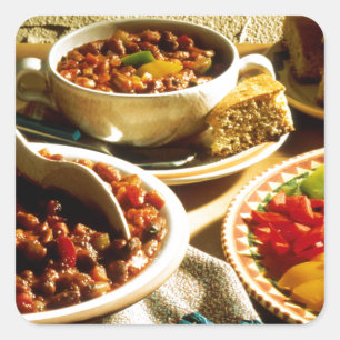 Pegatina Cuadrada Chile con el Cornbread