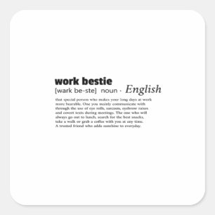 Pegatina Cuadrada Chill clásica de Work Bestie